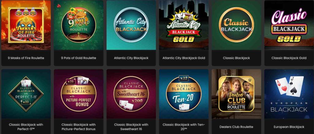 Casino Classic table games