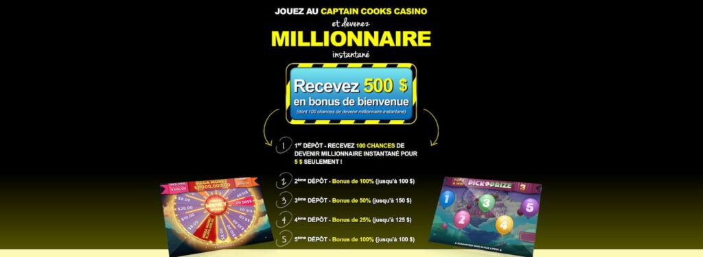 Bonus sur dépôt Captain Cooks