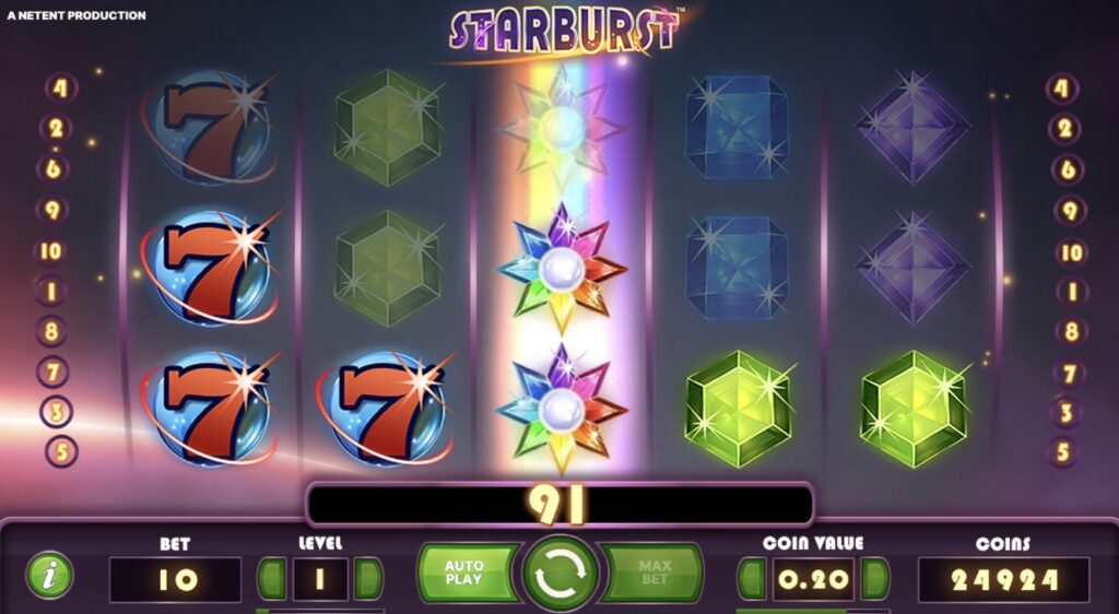 Gains sur Starburst Slot