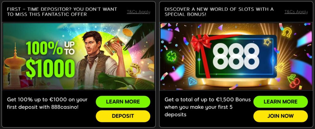 Bonus pour les nouveaux joueurs 888 casino