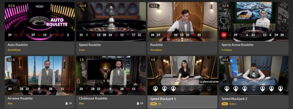 Jeux live Luxury Casino