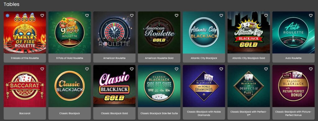 Jeux de table Luxury Casino